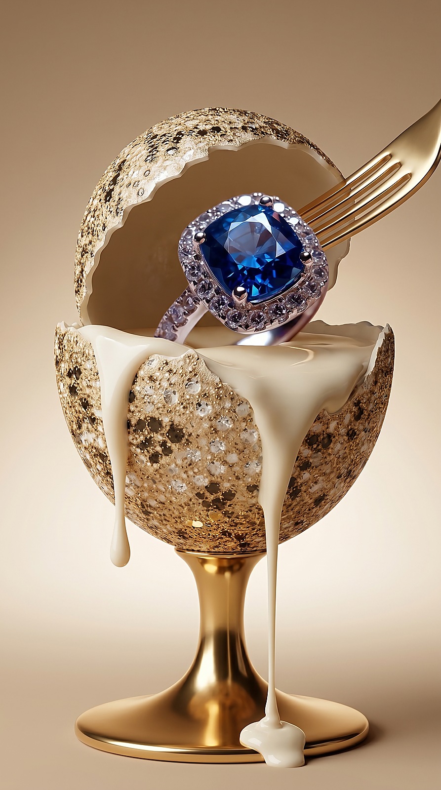 Haute Joaillerie Safir Kokteyl Yüzük